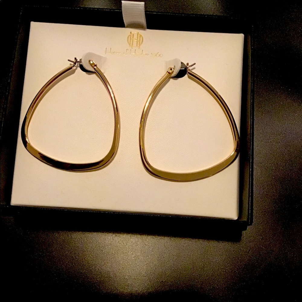 House of Harlow Goldtone Hoops.